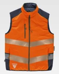 Chaleco Reversible Alta Visibilidad Workteam C8250 naranja-marino