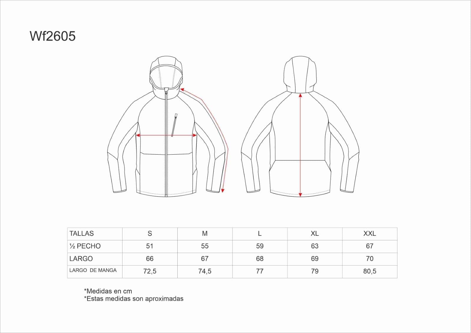 WF2605 GUÍA DE TALLAS