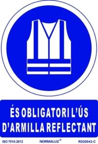 Señal "És obligatori l'ús d'armilla reflectant" Normaluz Señal "És obligatori l'ús d'armilla reflectant" Normaluz