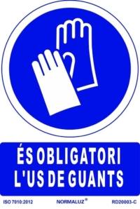 Señal "És obligatori l'ús de guants" Normaluz Señal "És obligatori l'ús de guants" Normaluz