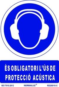 Señal "És obligatori l'ús de protecció acústica" Normaluz Señal "És obligatori l'ús de protecció acústica" Normaluz
