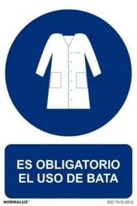 Señal "Es obligatorio el uso de bata" Normaluz Señal "Es obligatorio el uso de bata" Normaluz