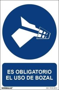 Señal "Es obligatorio el uso de bozal" Normaluz Señal "Es obligatorio el uso de bozal" Normaluz
