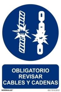 Señal "Es obligatorio revisar cables y cadenas" Normaluz Señal "Es obligatorio revisar cables y cadenas" Normaluz