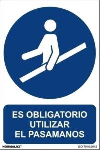 Señal "Es obligatorio utilizar el pasamanos" Normaluz Señal "Es obligatorio utilizar el pasamanos" Normaluz