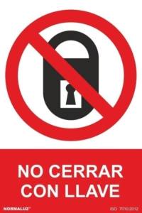 Señal "Prohibido cerrar con llave" Normaluz Señal "Prohibido cerrar con llave" Normaluz