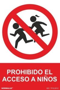 Señal "Prohibido el acceso a niños" Normaluz Señal "Prohibido el acceso a niños" Normaluz
