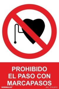 Señal "Prohibido el paso con marcapasos" Normaluz Señal "Prohibido el paso con marcapasos" Normaluz