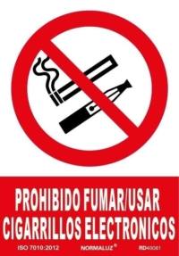 Señal "Prohibido fumar/usar cigarrillos electrónicos" Normaluz Señal "Prohibido fumar/usar cigarrillos electrónicos" Normaluz