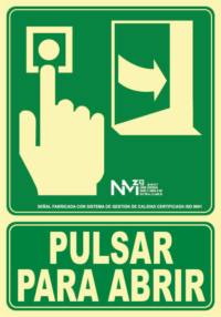 Señal "pulsar para abrir" Normaluz Señal "pulsar para abrir" Normaluz