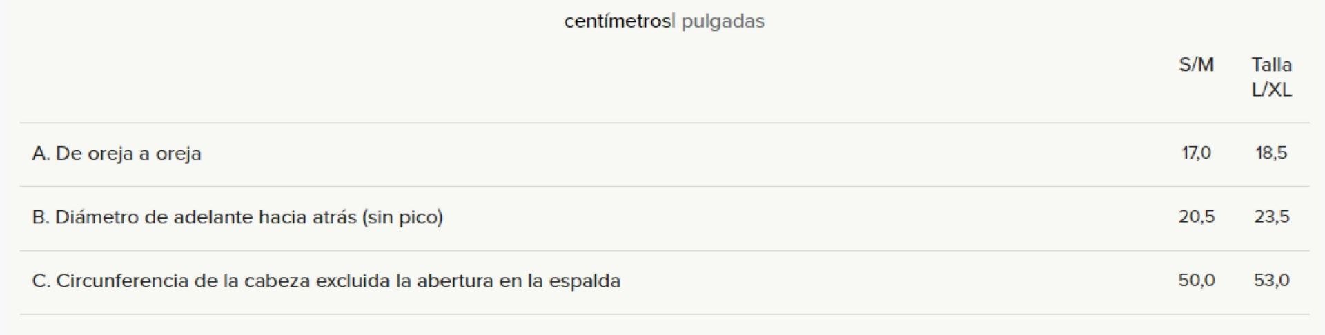 GUIA TALLAS 121101 INUTEQ DISTINCION