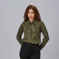 Camisa Gary's Elegante para Chica con Lazo Cinzia 240008 Distinción verde caqui
