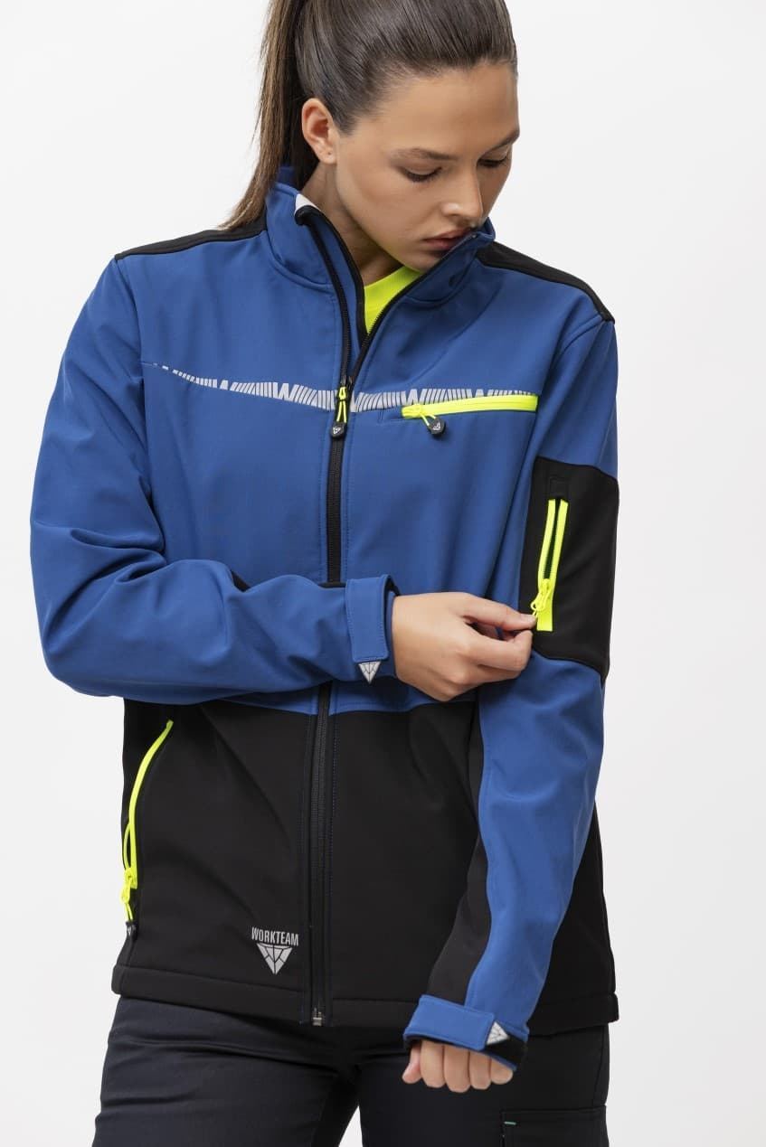 Chaqueta Workshell Bicolor Cortavientos Workteam S7825 Distinción modelo