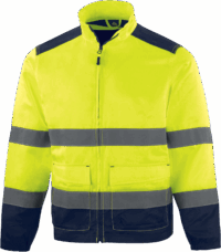 Chaqueta Multibolsillos de Alta Visibilidad Delta Plus M1VE2HV Distinción amarillo-marino