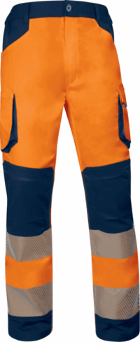 Pantalón Elástico de Alta Visibilidad Delta Plus M2PA3STRHV Distinción naranja-marino