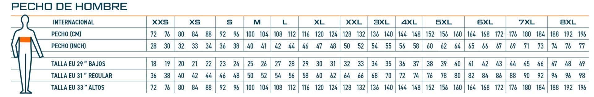 GUIA PECHO HOMBRE PORTWEST