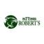 Logo de marca en verde oscuro y blanco, con un emblema circular de una pantera o puma rugiendo y el nombre 'PaTToNES ROBERT'S' en fuente serif elegante.